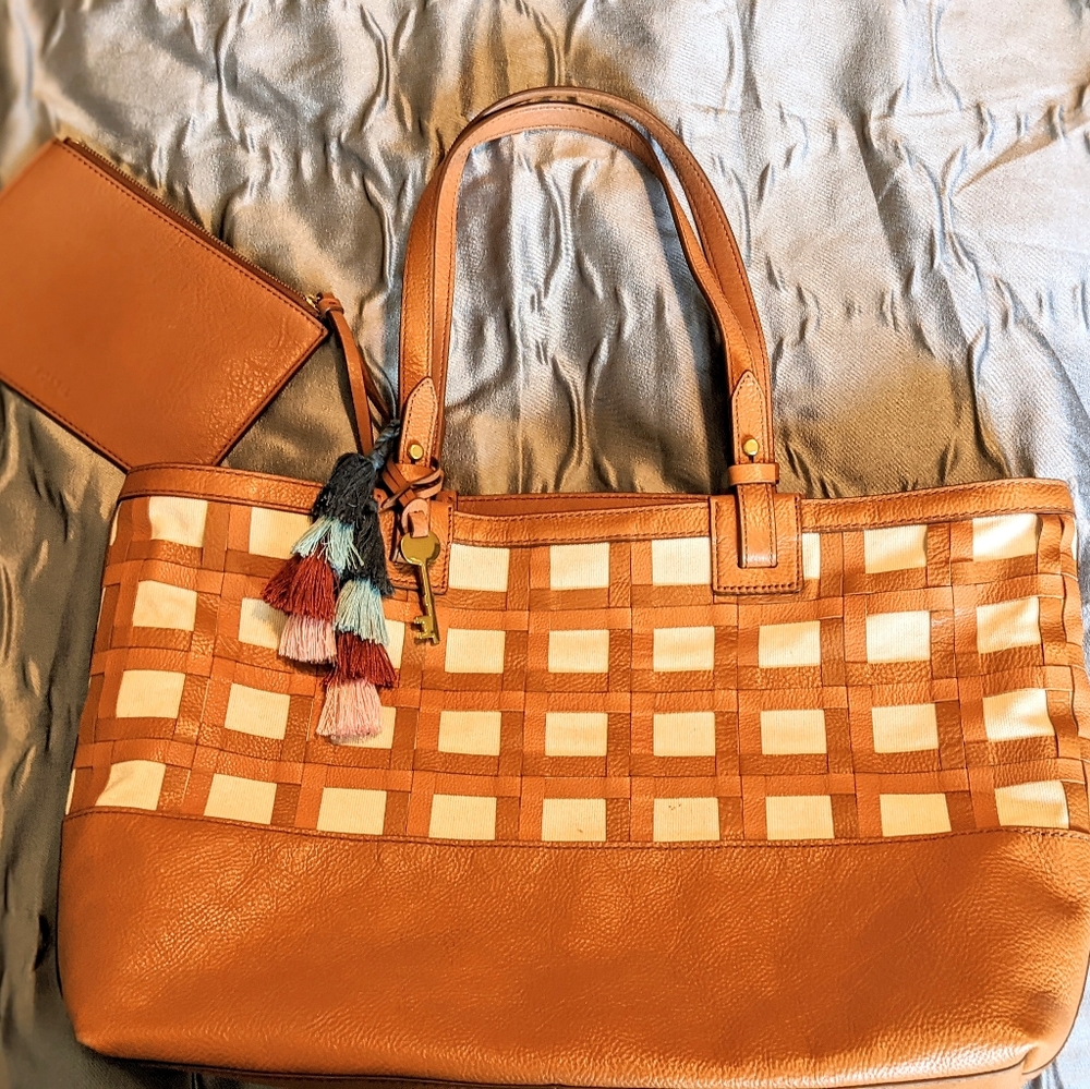 Fossil Large Lattice Tote